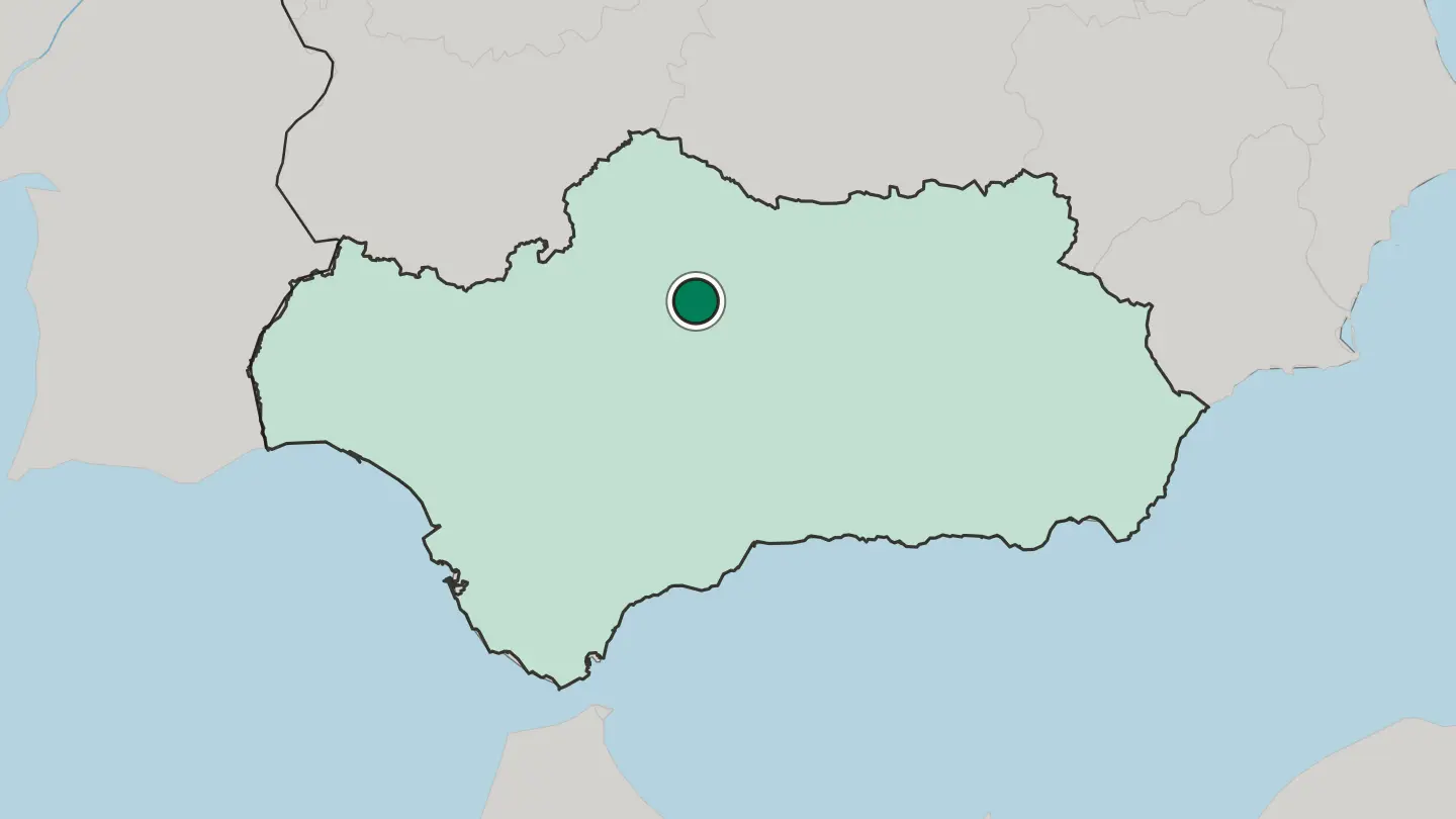 Map of Córdoba in Spain