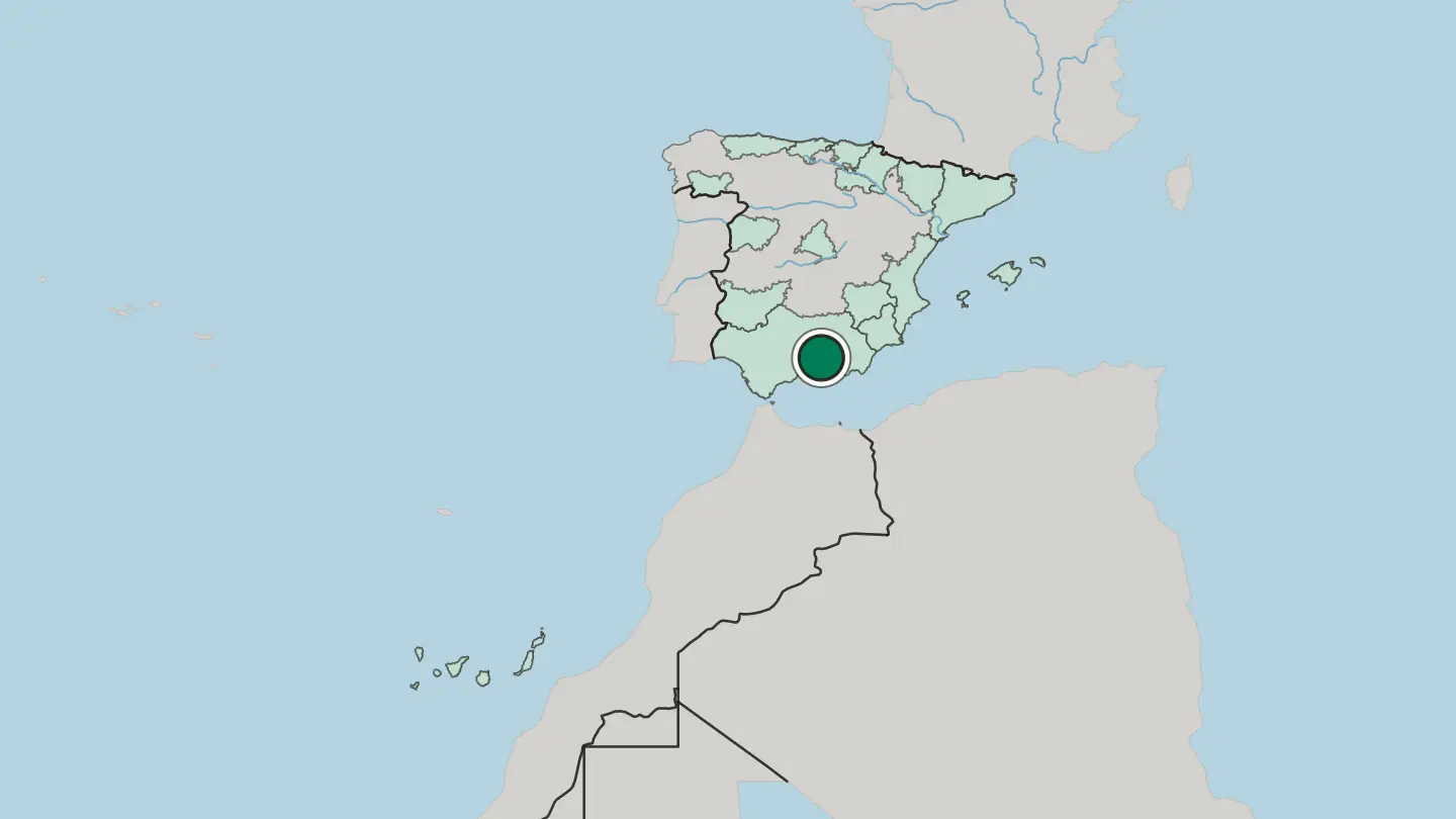 Map of Granada in Spain