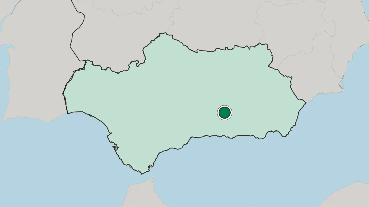 Map of Granada in Spain