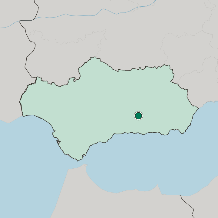 Map showing Sacromonte — In Andalusia
