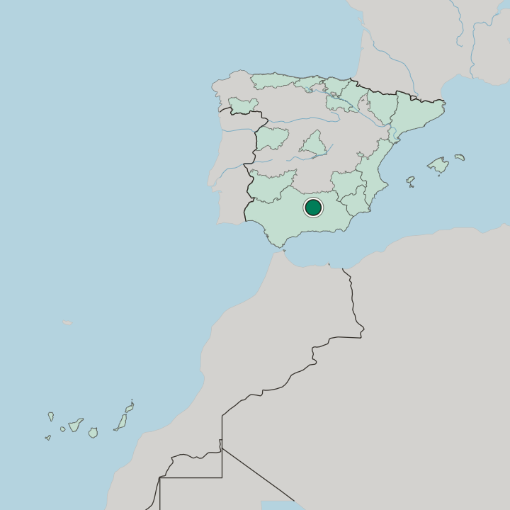 Map showing Jaén — In Spain