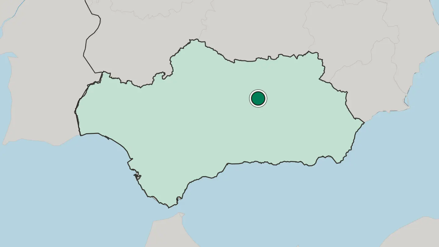 Map of Jaén in Spain