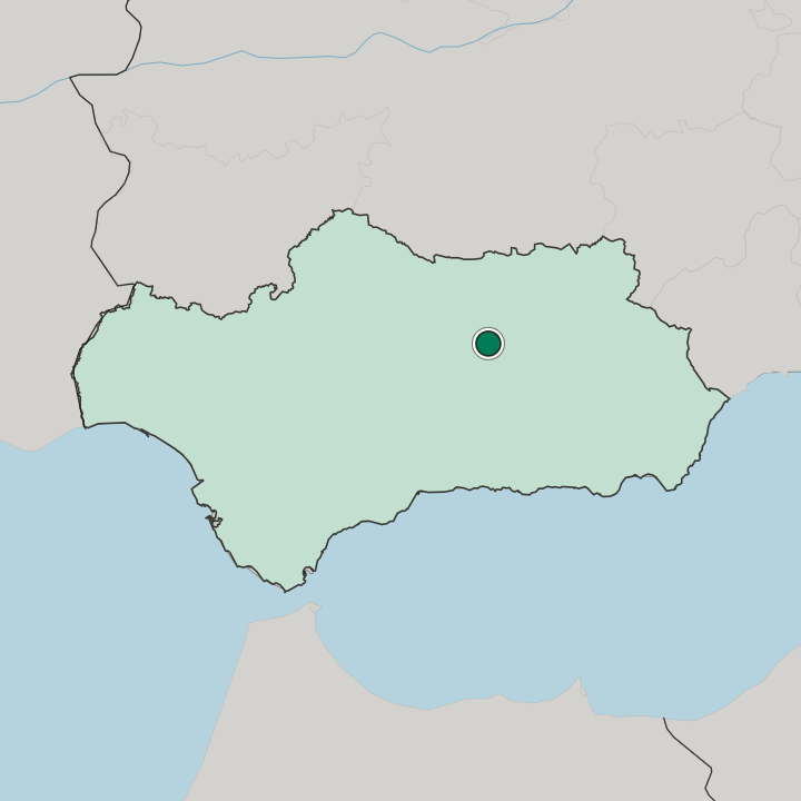 Map showing Jaén — In Andalusia