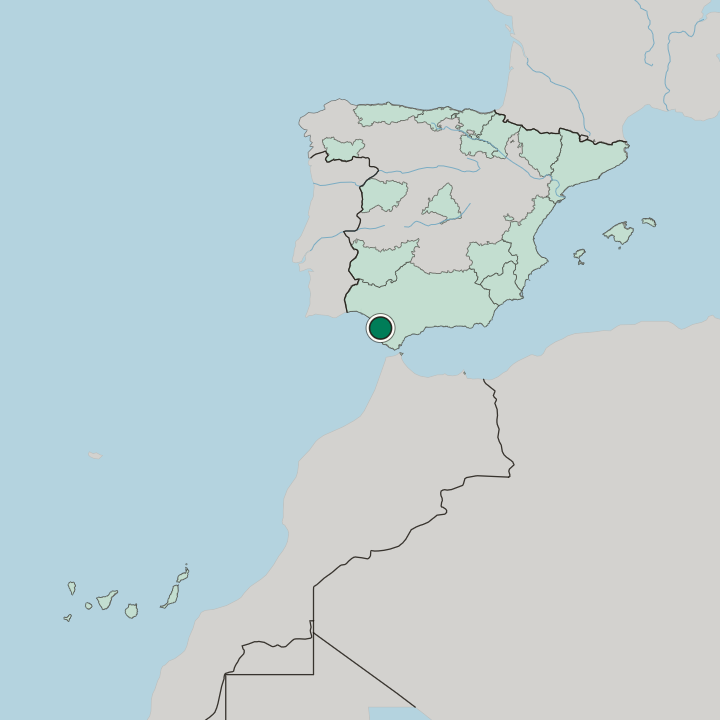 Map showing Jerez de la Frontera — In Spain