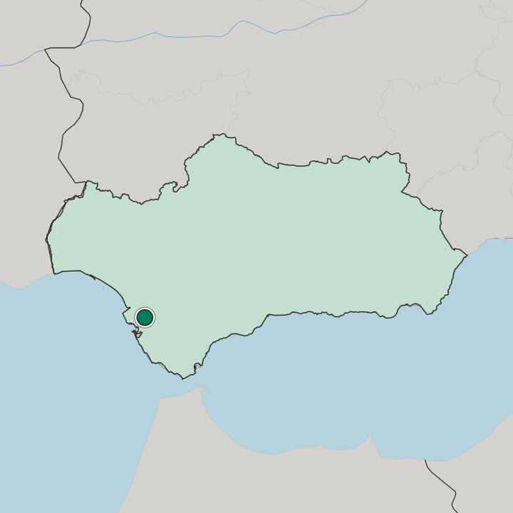 Map showing Jerez de la Frontera — In Andalusia