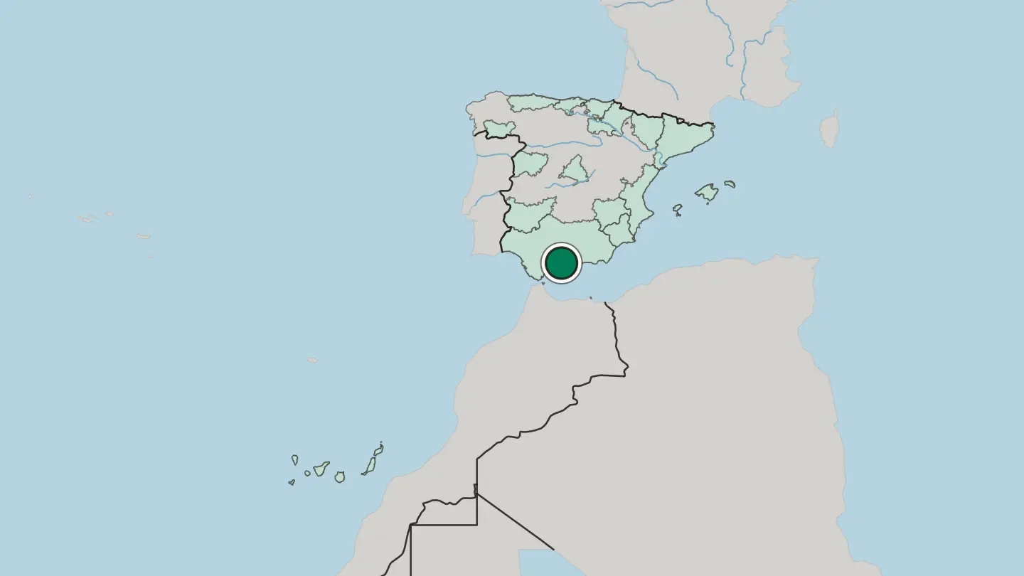 Map of Málaga in Spain