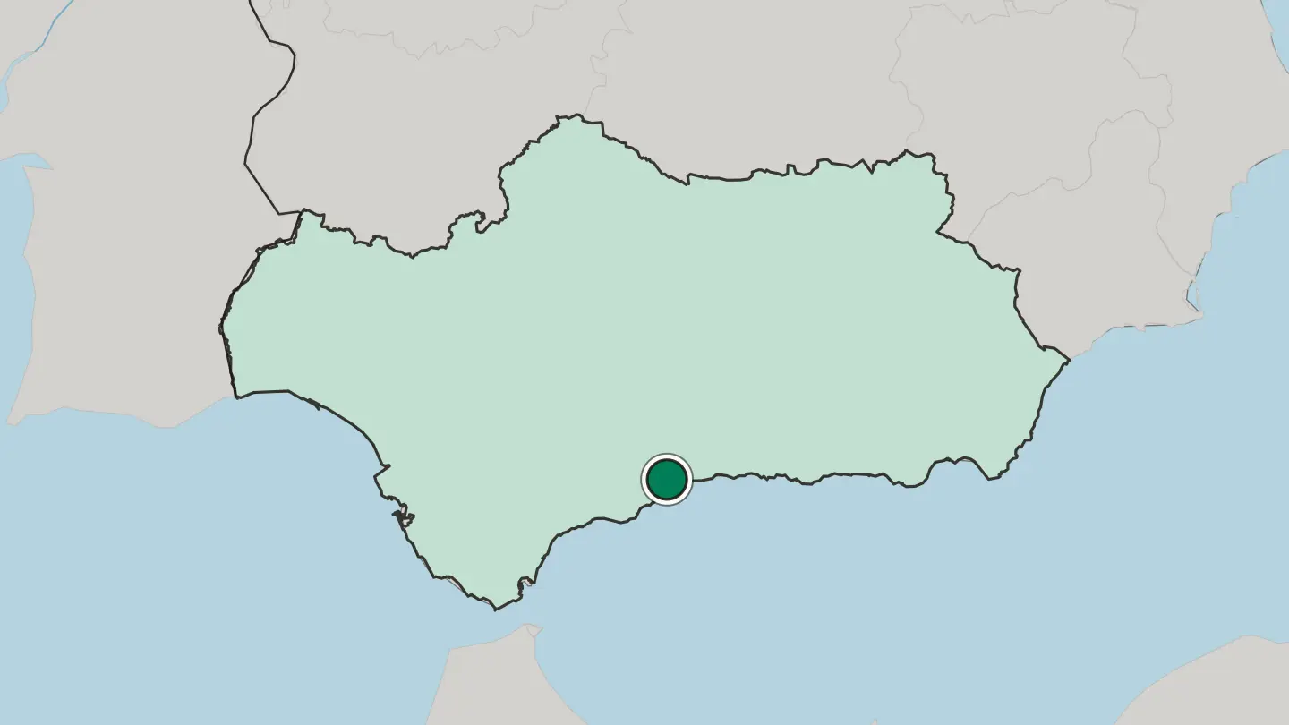 Map of Málaga in Spain