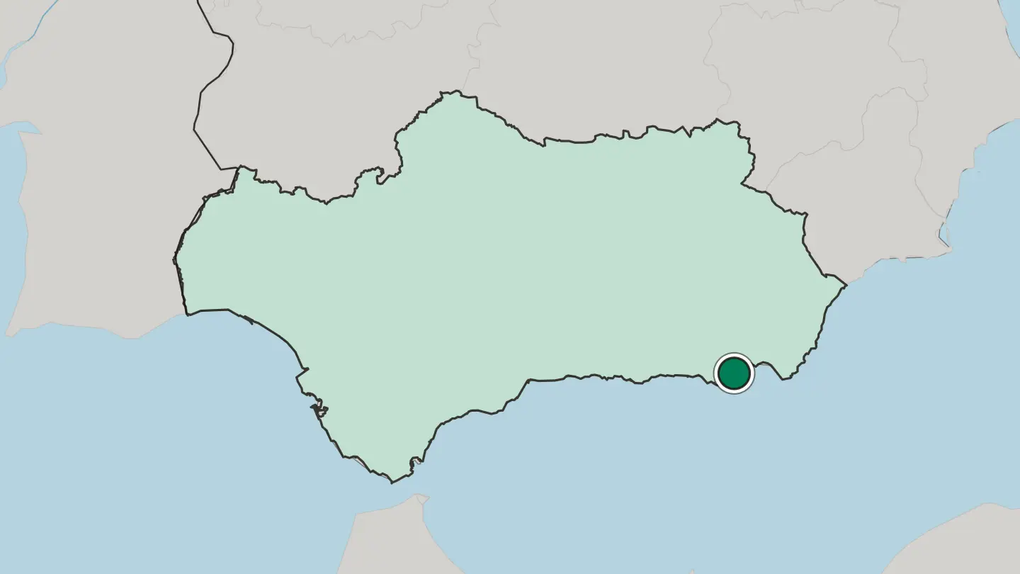 Map of Roquetas de Mar in Spain