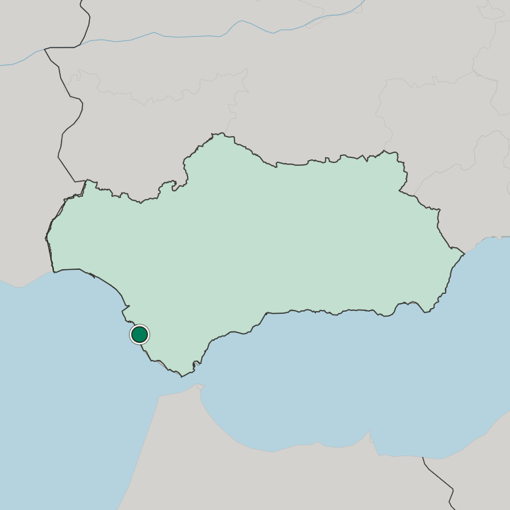 Map showing San Fernando — In Andalusia