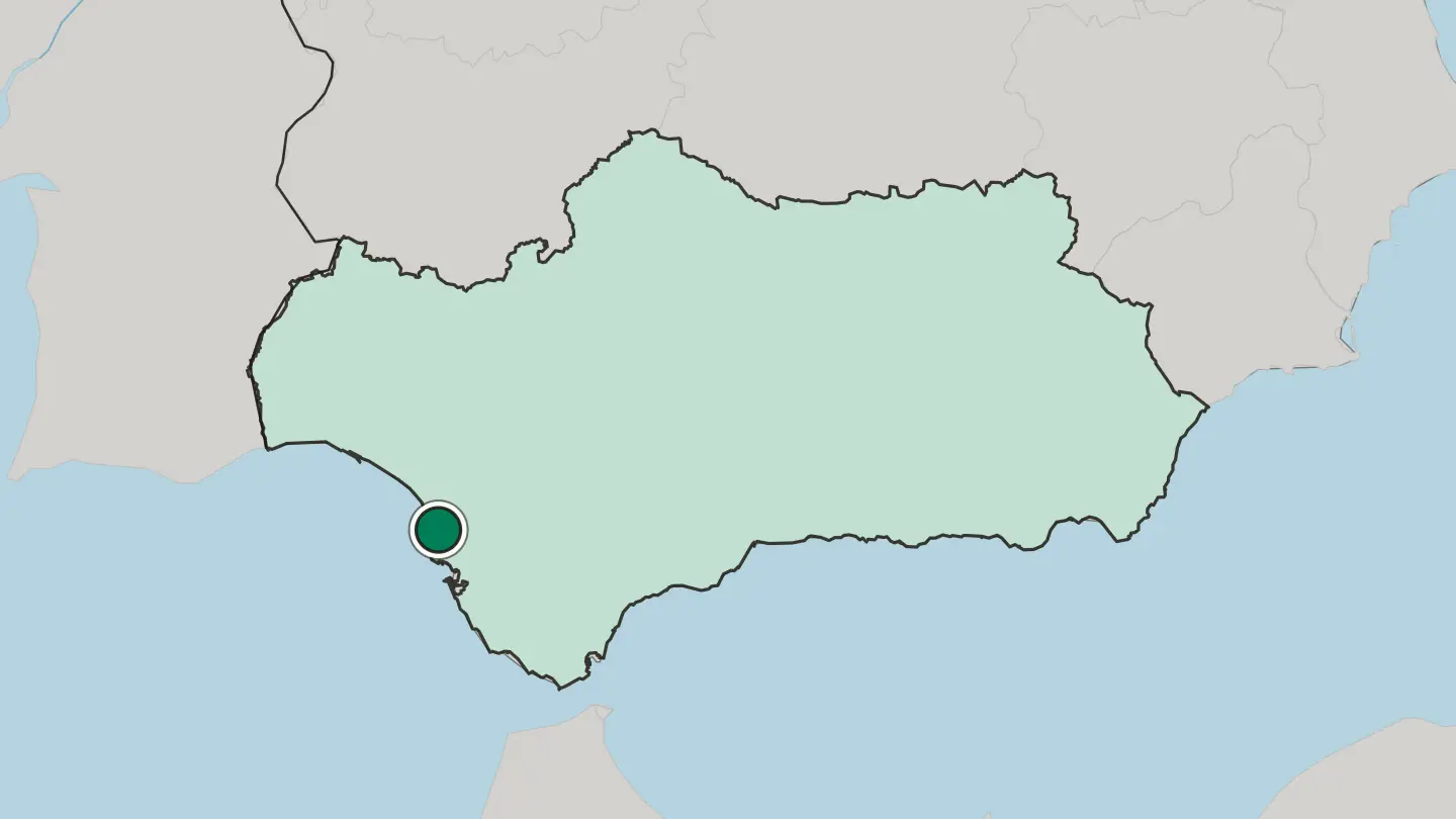 Map of Sanlúcar de Barrameda in Spain