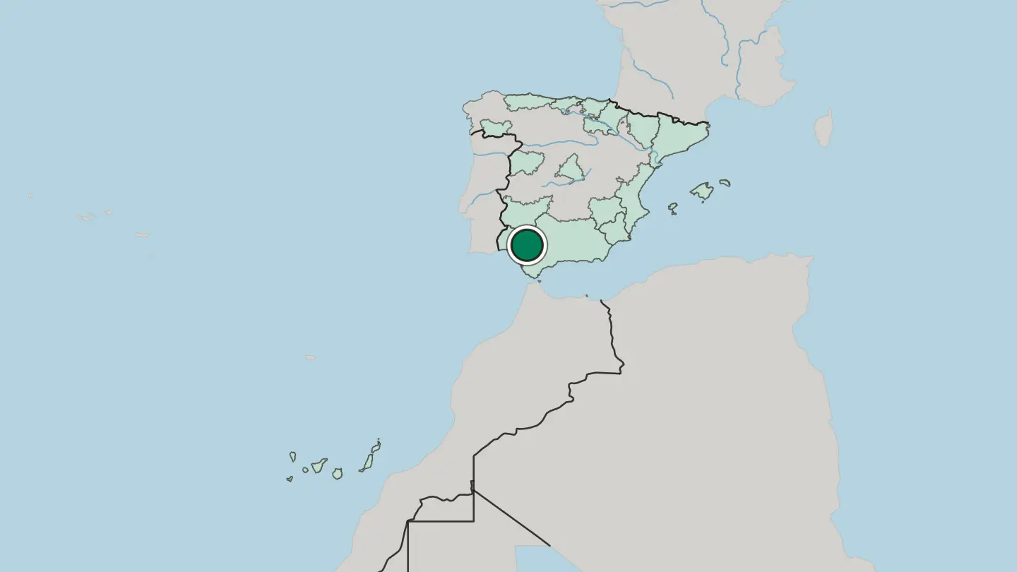 Map of Sevilla in Spain