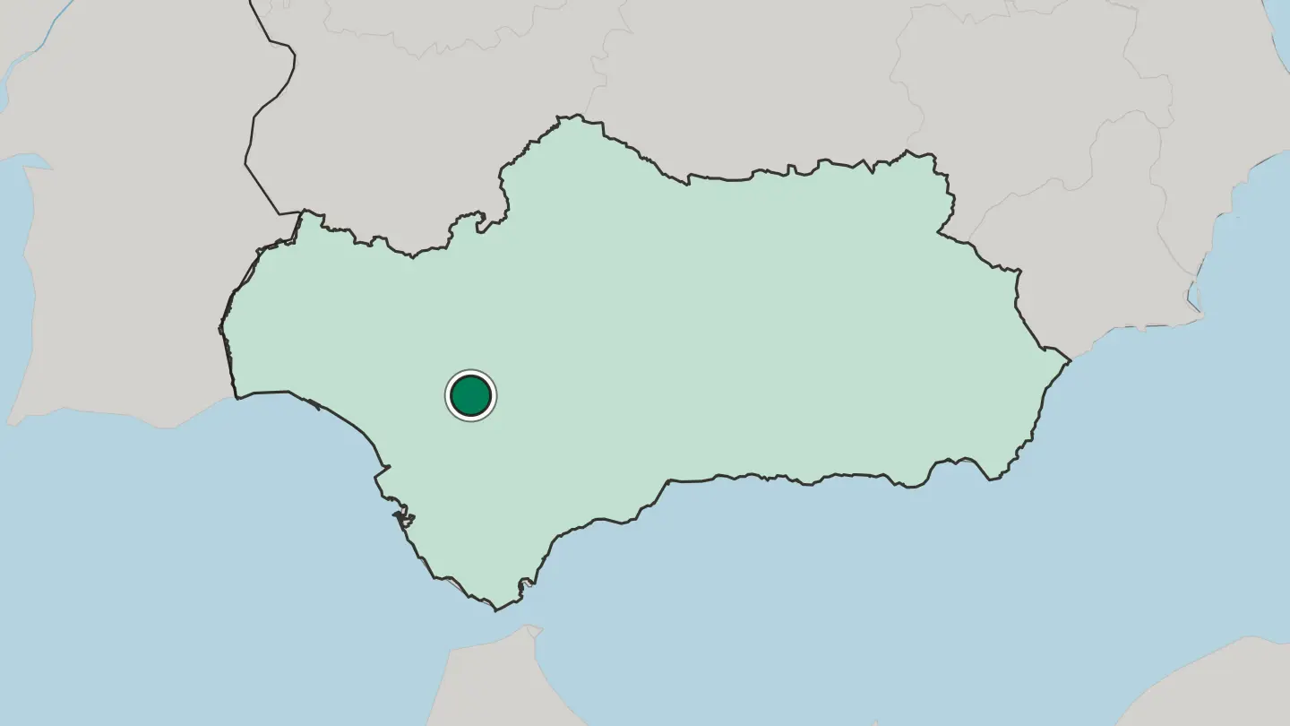 Map of Utrera in Spain