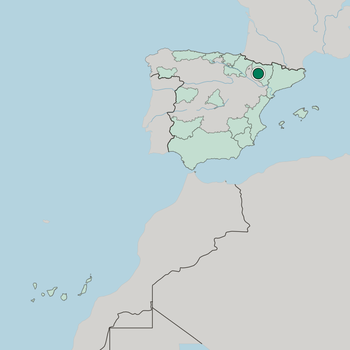 Map showing Huesca — In Spain