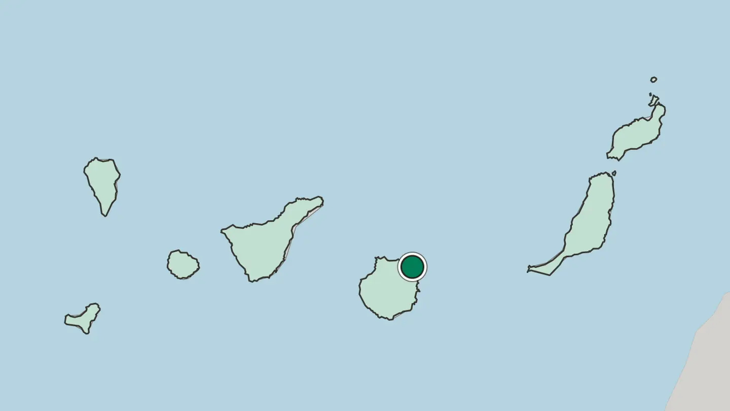 Map of Las Palmas de Gran Canaria in Spain