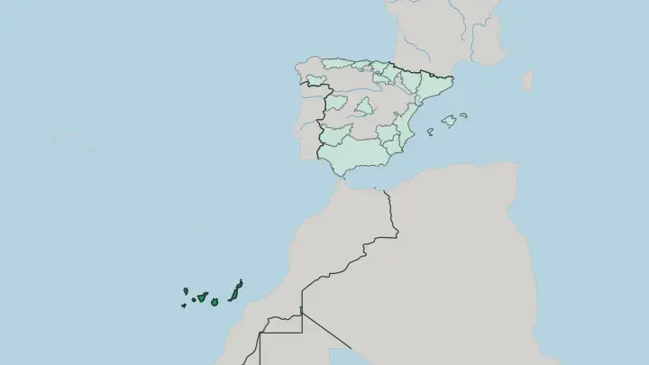 Map of Canary Islands in Spain