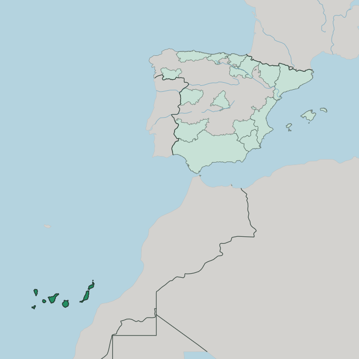 Map showing Canary Islands — In Spain