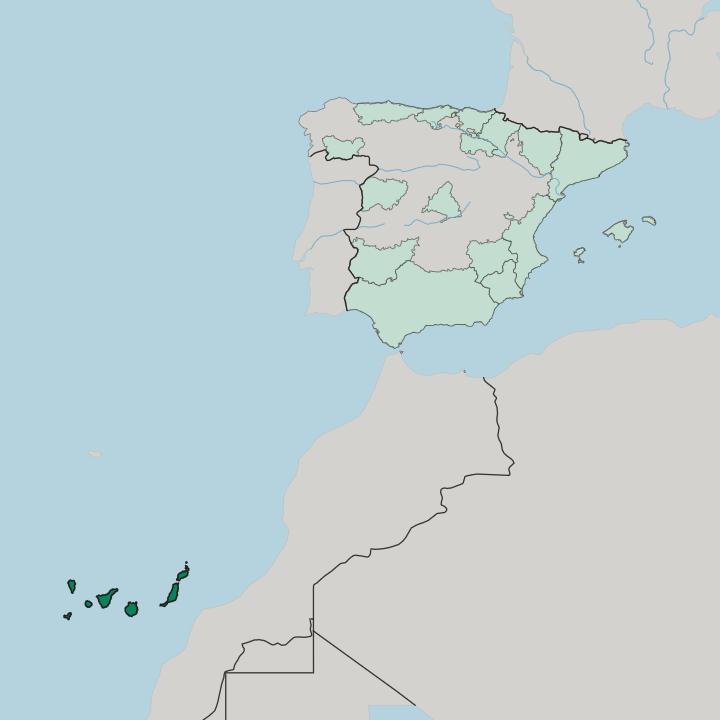 Map showing Canary Islands — In Spain