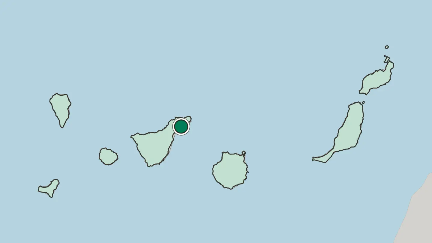 Map of Santa Cruz de Tenerife in Spain