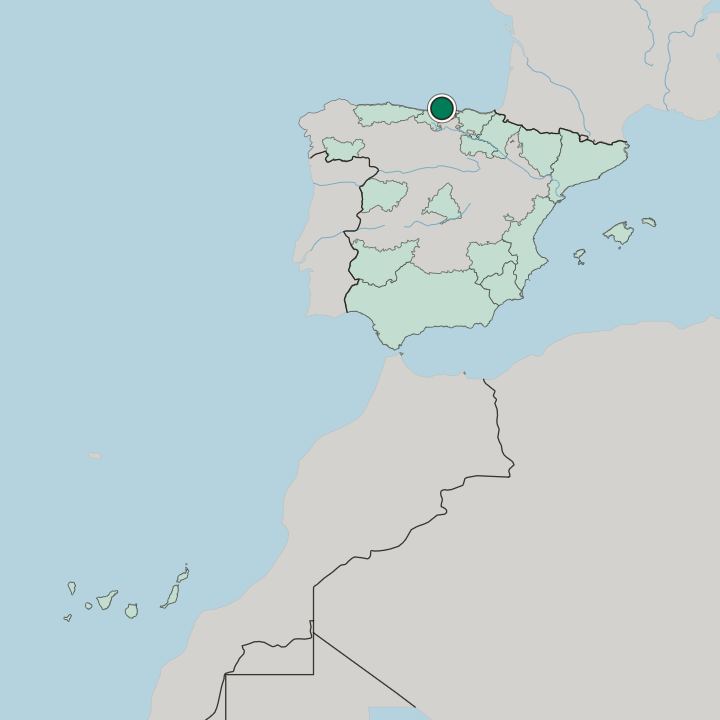 Map showing Santander — In Spain