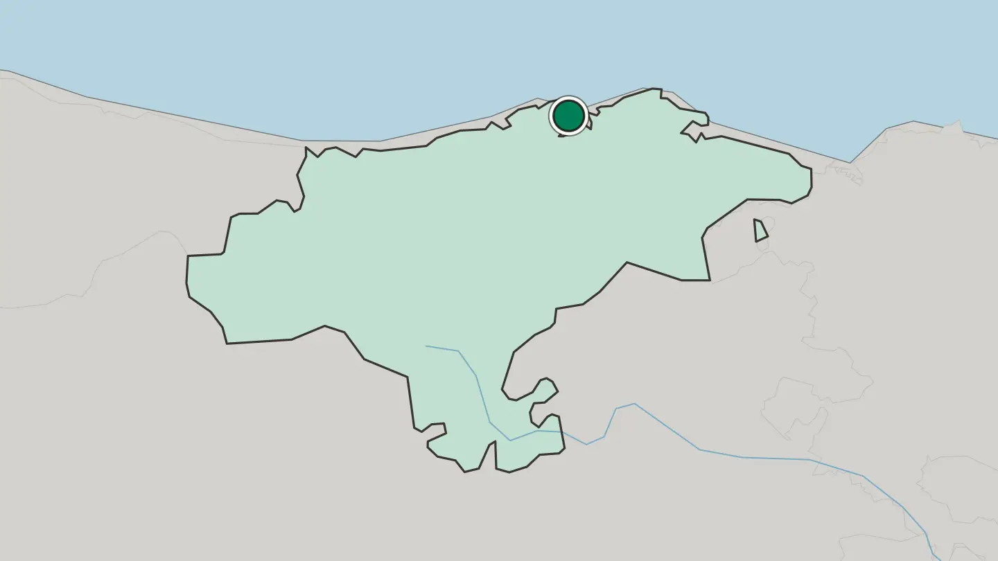 Map of Santander in Spain
