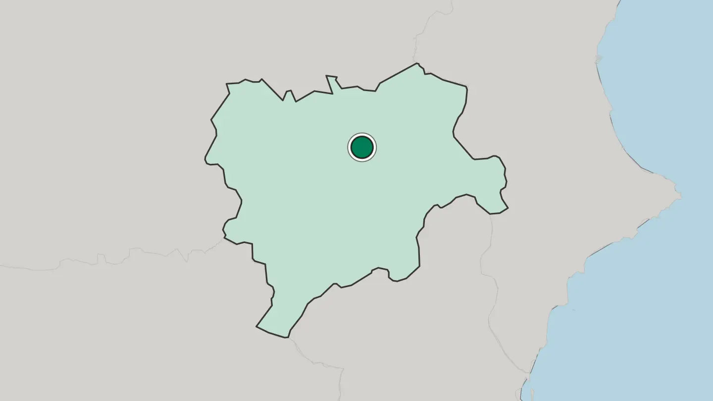Map of Albacete in Spain
