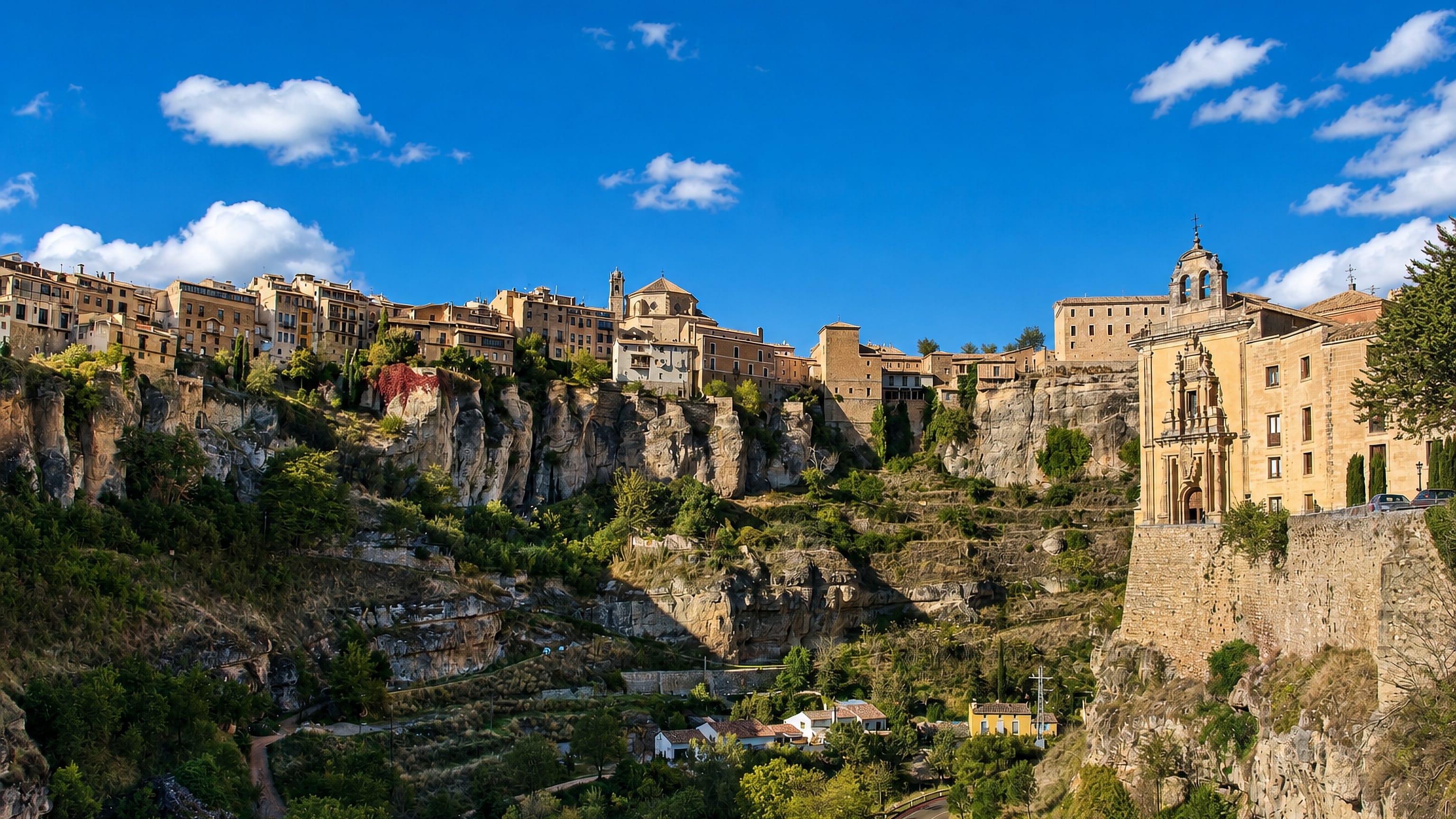 Cuenca's cliff-top old town above the Huecar gorge, with the Convento de San Pablo on its rock spur.