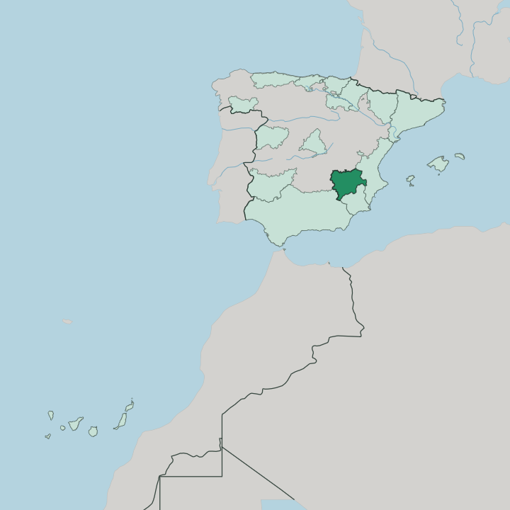 Map showing Castilla-La Mancha — In Spain