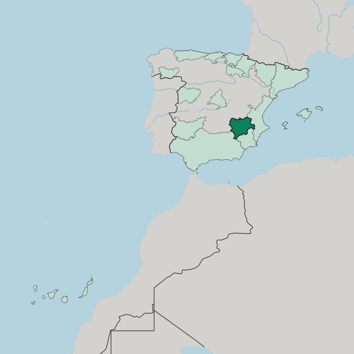 Map showing Castilla-La Mancha — In Spain