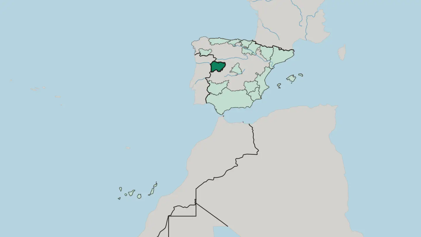 Map of Castilla y León in Spain