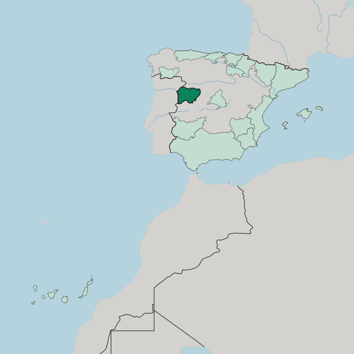 Map showing Castilla y León — In Spain