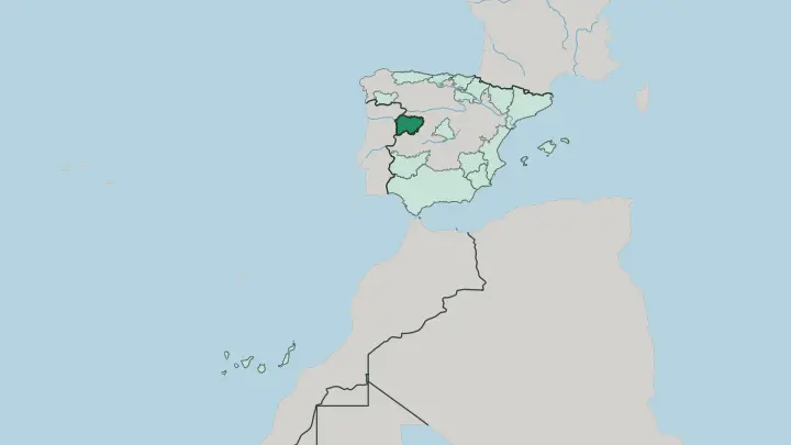 Map of Castilla y León in Spain