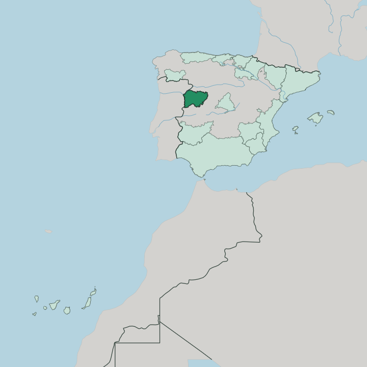 Map showing Castilla y León — In Spain