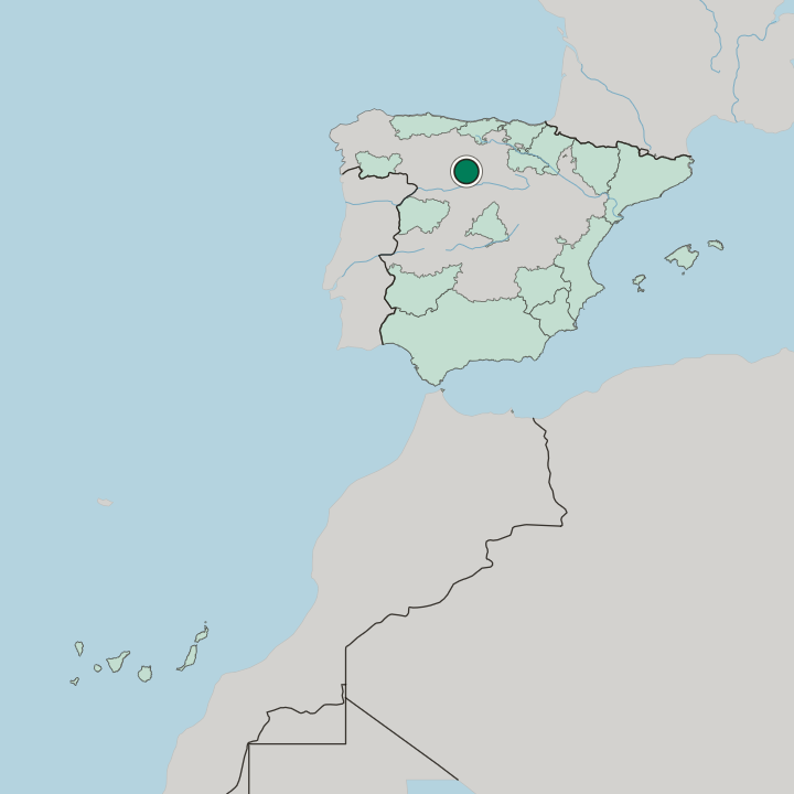 Map showing Palencia — In Spain