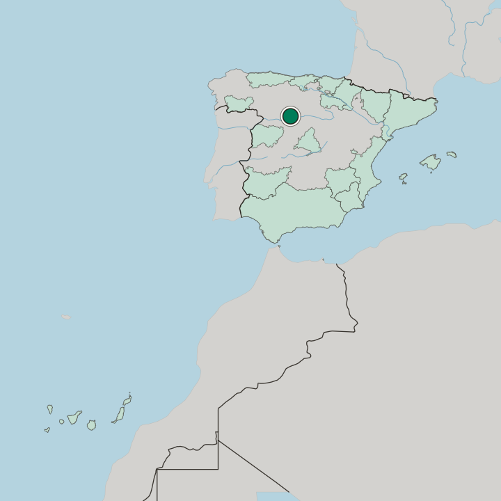 Map showing Valladolid — In Spain