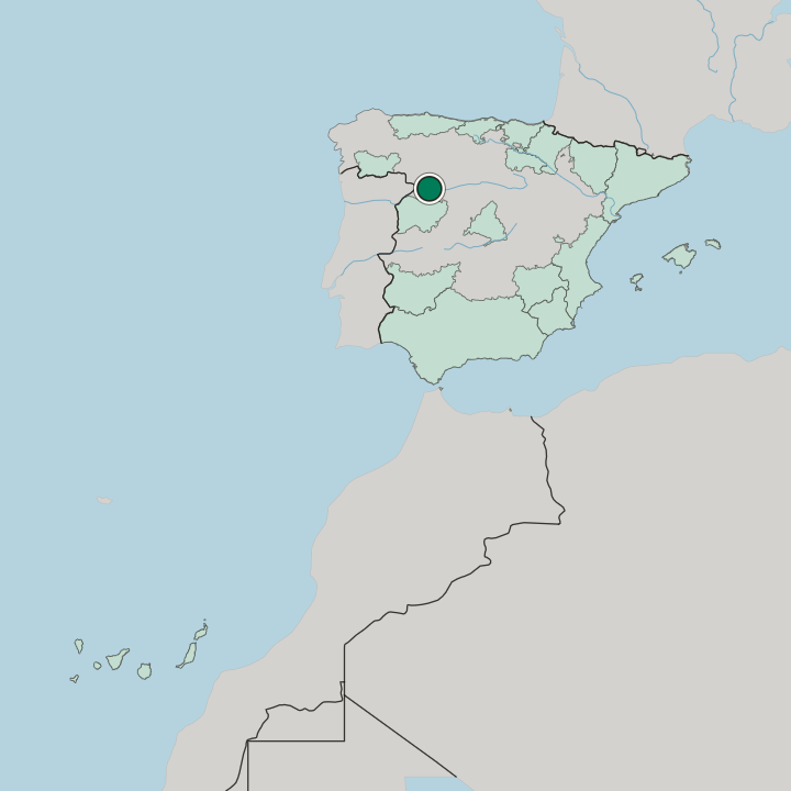 Map showing Zamora — In Spain