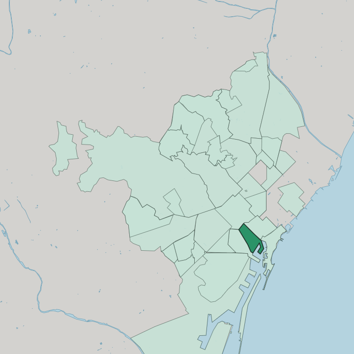 Map showing Barri Gòtic — In Barcelona