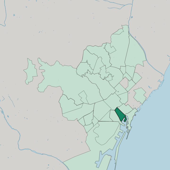 Map showing Barri Gòtic — In Barcelona