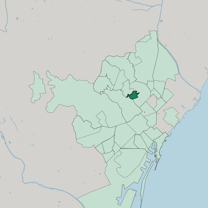 Map showing Can Baró — In Barcelona