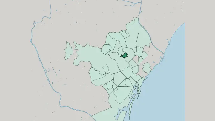 Map of Can Baró in Barcelona