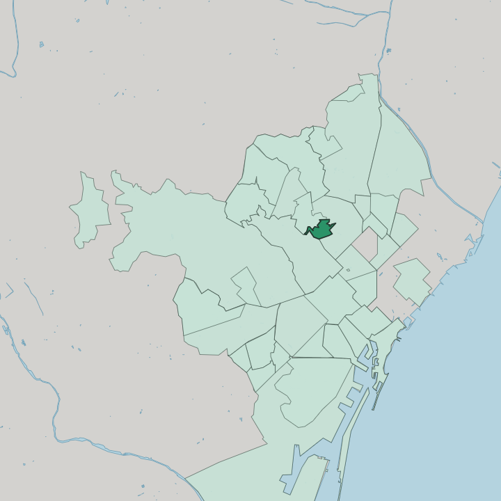 Map showing Can Baró — In Barcelona