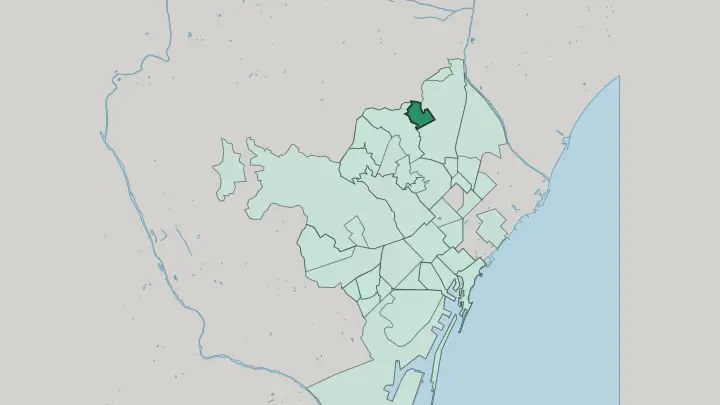 Map of Canyelles in Barcelona