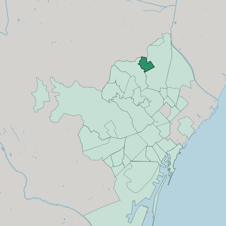 Map showing Canyelles — In Barcelona