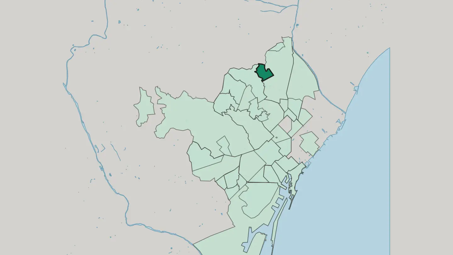 Map of Canyelles in Barcelona