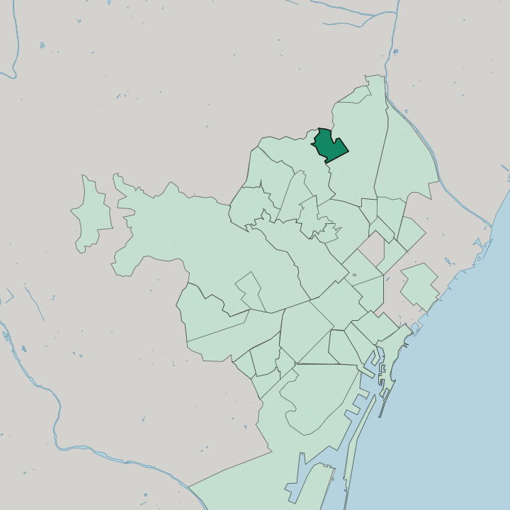 Map showing Canyelles — In Barcelona