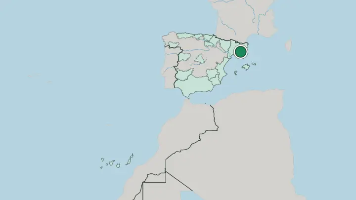 Map of Barcelona in Spain