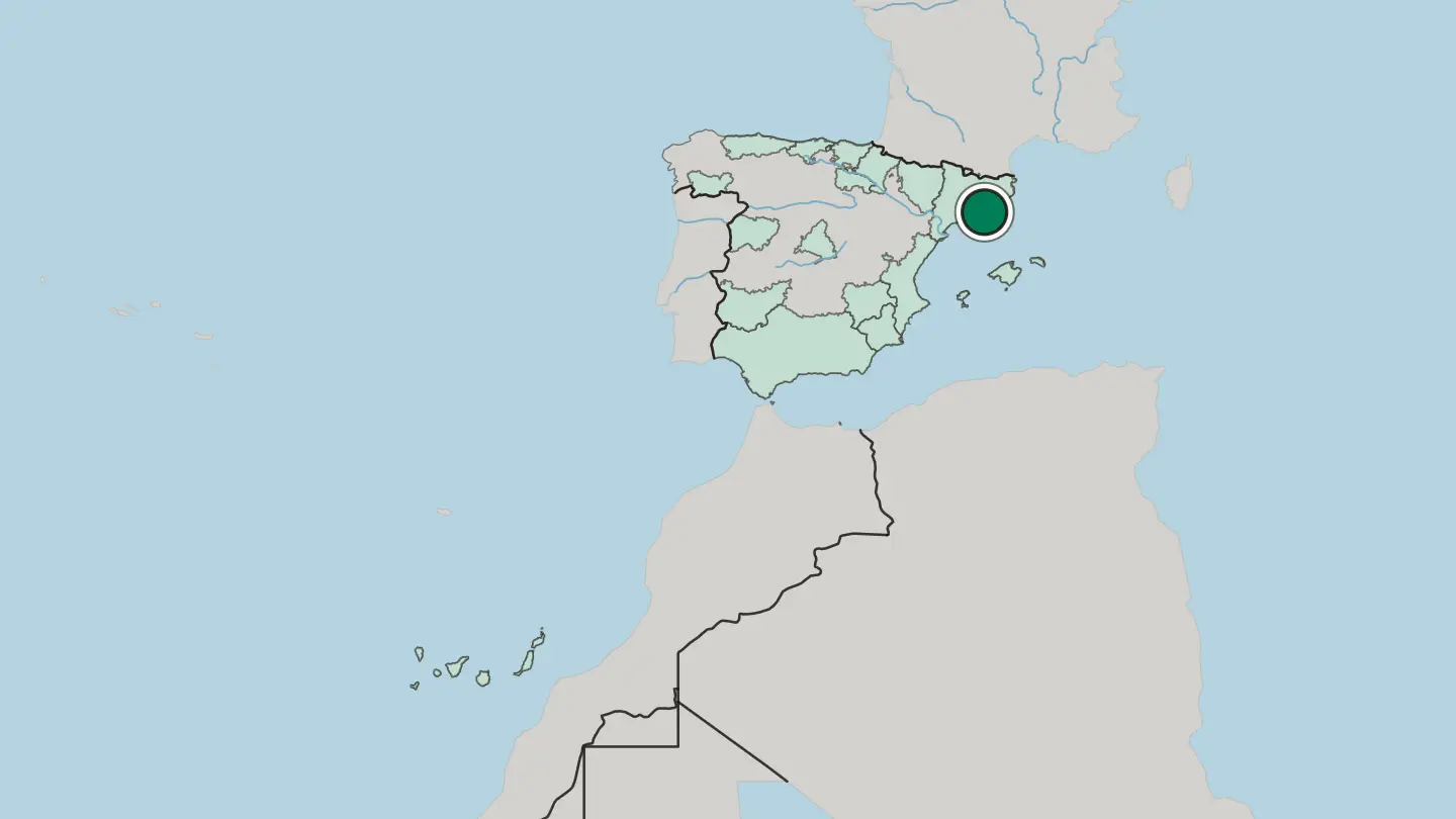 Map of Barcelona in Spain