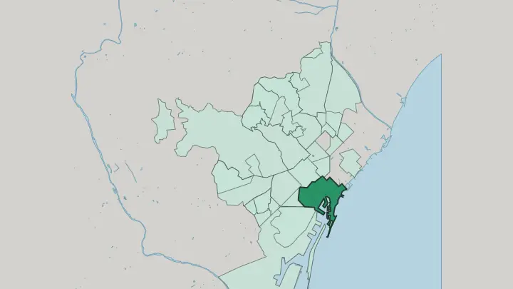 Map of Ciutat Vella in Barcelona