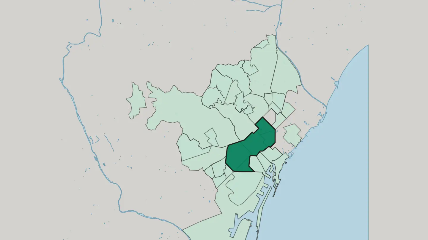 Map of Eixample in Barcelona