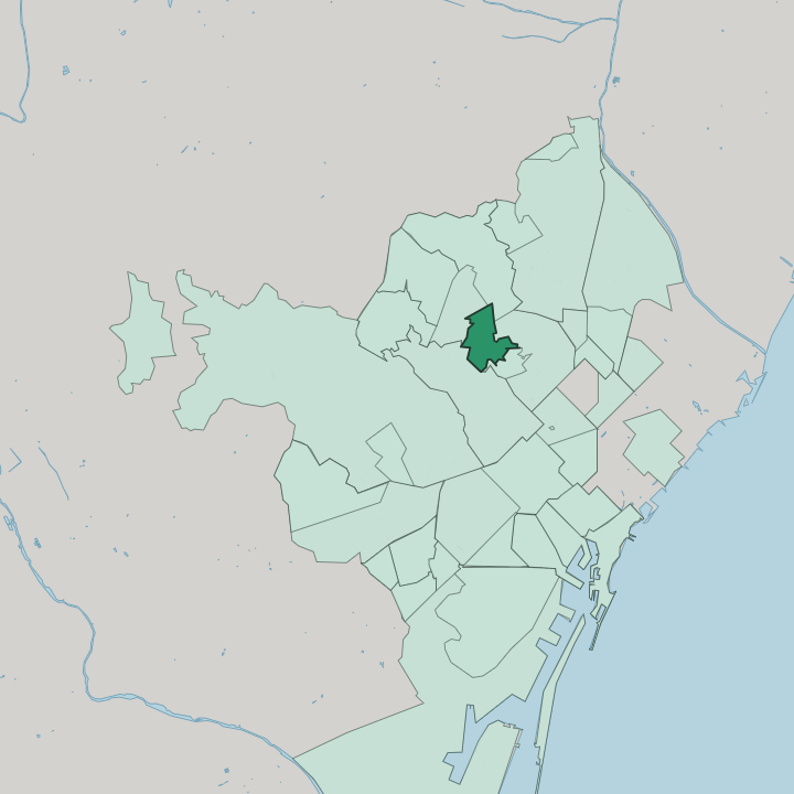 Map showing El Carmel — In Barcelona