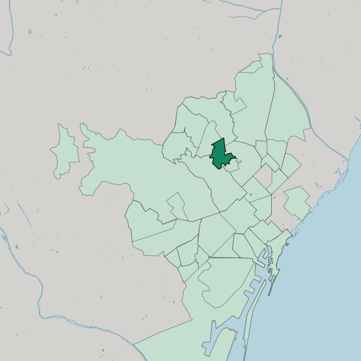 Map showing El Carmel — In Barcelona